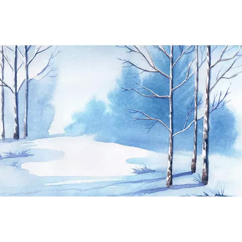 GK Wall Design Winter Landscape Watercolor Forest Drawing Natural Removable Wallpaper