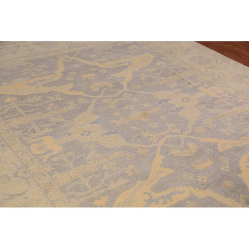 Earth Tone Oushak Indian Area Rug Handmade Wool Carpet - 8'0"x 9'7"