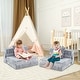preview thumbnail 13 of 15, Flannel Kids Sofa Bed with Glow Patterns and Foldable Lounger Design - Mattress: 66" × 26" × 4" (L × W × H)