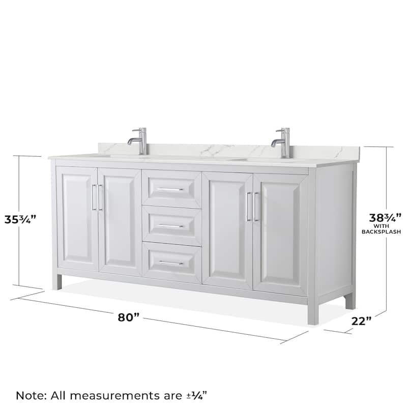 Wyndham Collection WCV252580D-QTZ-UNSM24 Daria 80" Free Standing