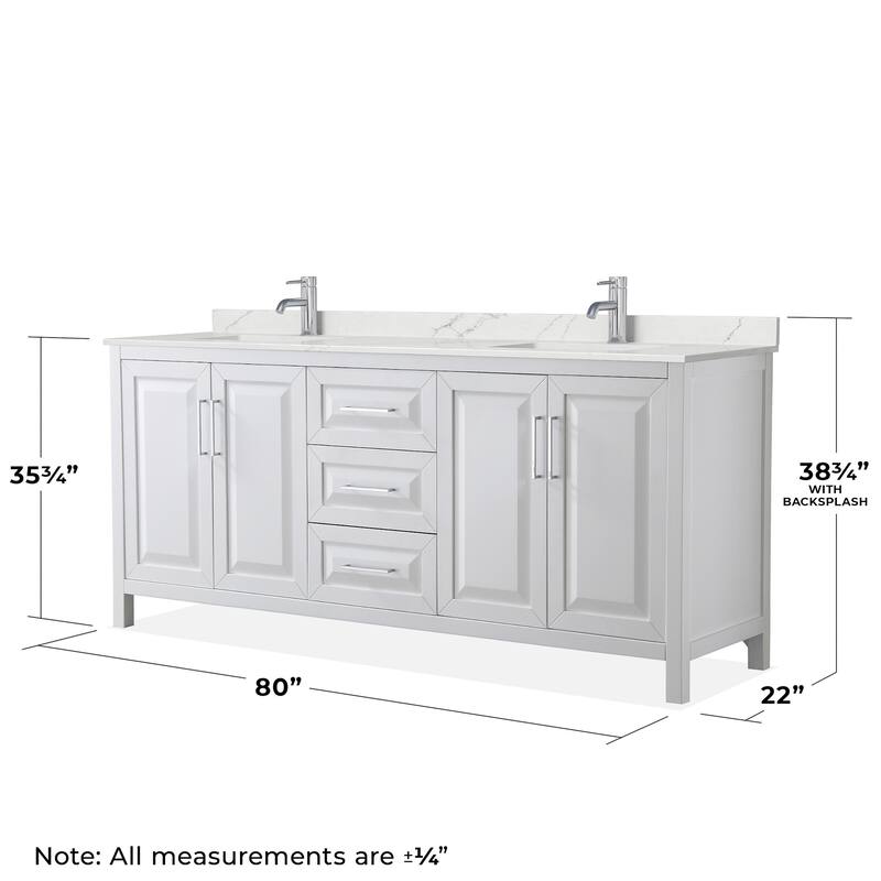 Wyndham Collection WCV252580D-QTZ-UNSM70 Daria 80" Free Standing