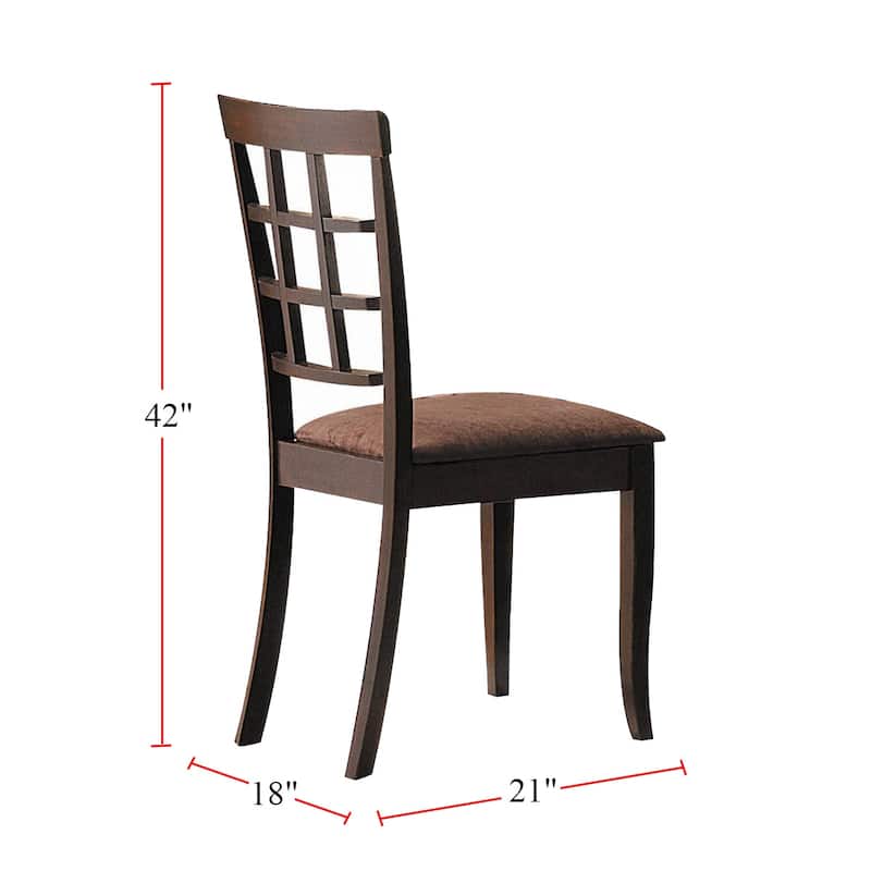 Set of 2 Side Chairs in Espresso and Dark Brown Microfiber