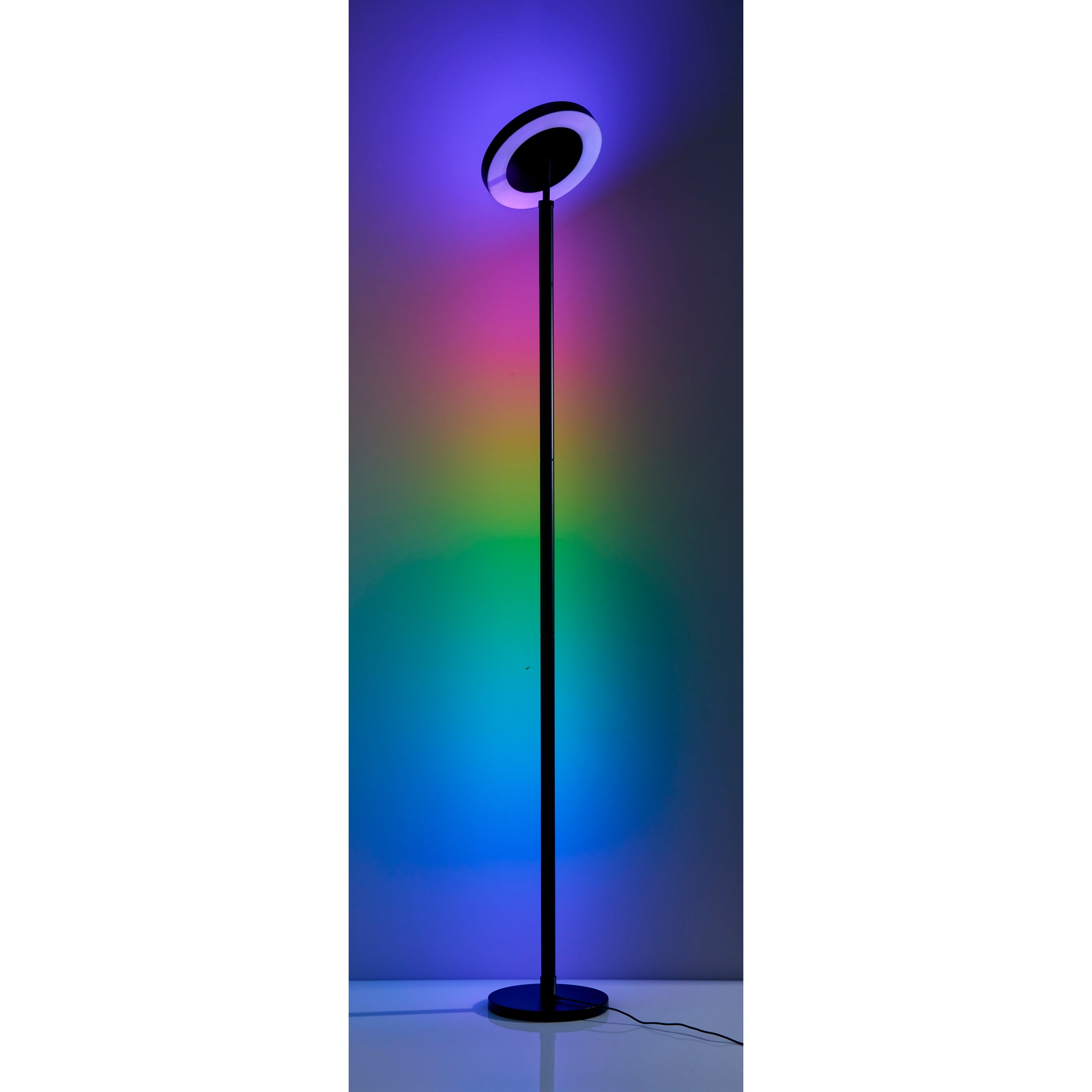 Simplee Adesso Luther RGB Color Changing Torchiere - Black