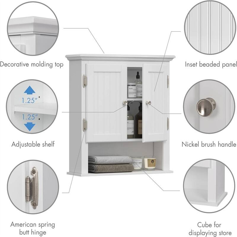 Bathroom Cabinet Wall Mounted - 8"D x 23"W x 25"H