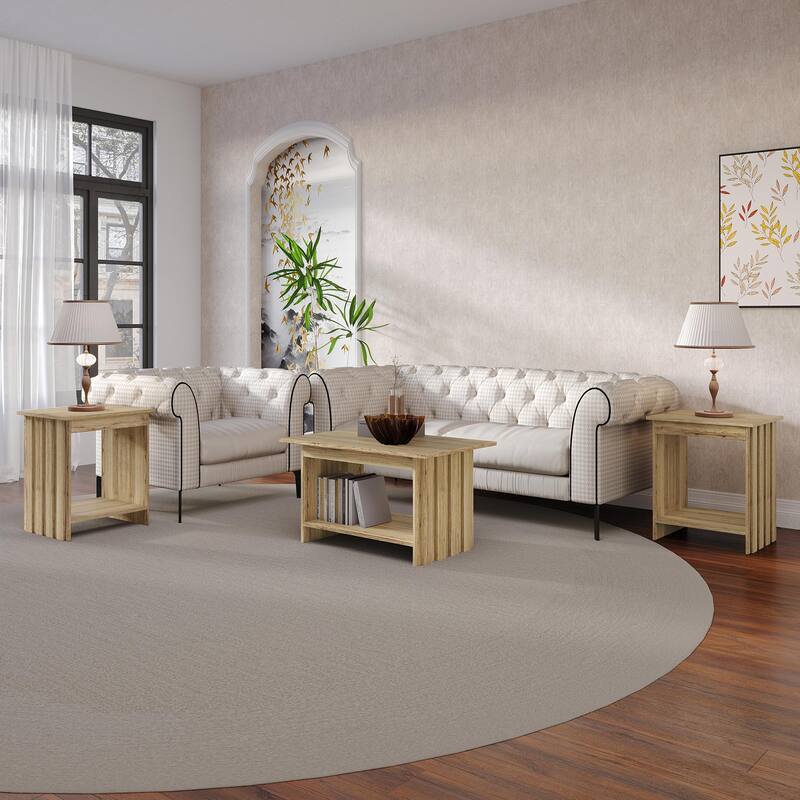 CraftPorch Luxury Wooden Coffee Table Set