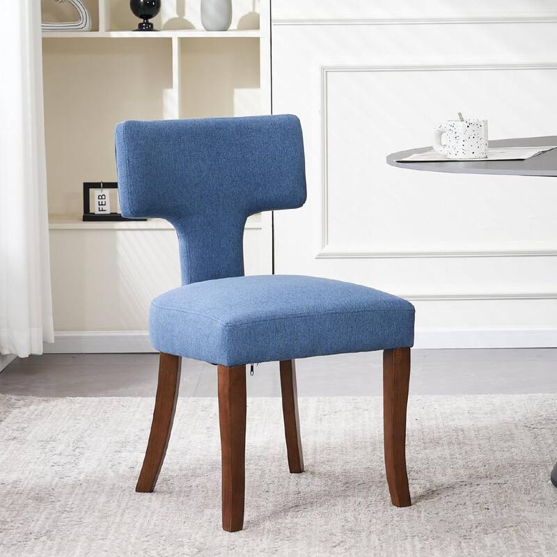 Upholstered Mordern Design T Back Dining Side Chair- Set of 2