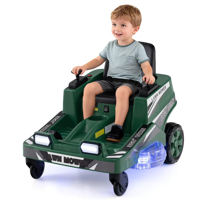 Costway 12V Ride on Lawn Mower with Dual Control Sticks LED Lights - See Details