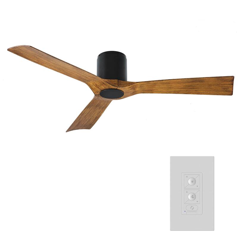 Aviator 54 Inch Three Blade Indoor / Outdoor Smart Flush Mount Ceiling Fan with Six Speed DC Motor.