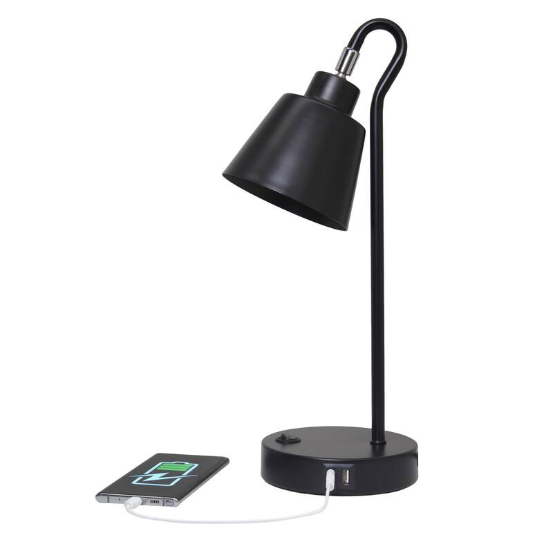 Looped Desk Lamp with Adjustable Shade - 16" - Black