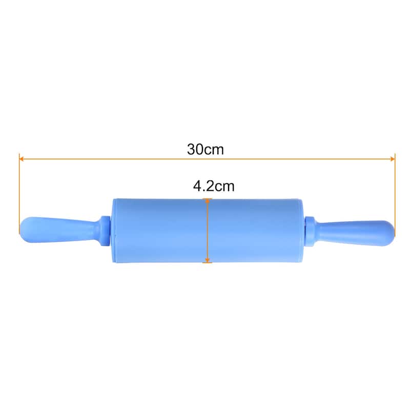 Silicone Rolling Pins for Baking 30cm x 4.2cm Roller Blue - Blue