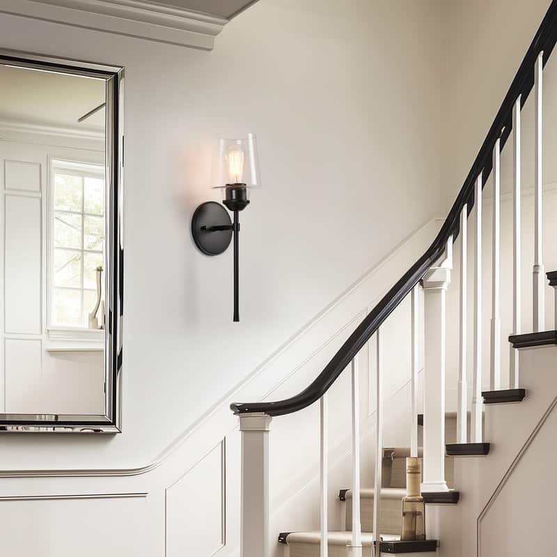 KAWOTI 1- Light Clear Glass Wall Sconce