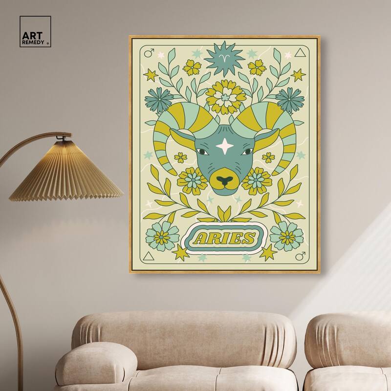Aries Stars Card Canvas by Art Remedy