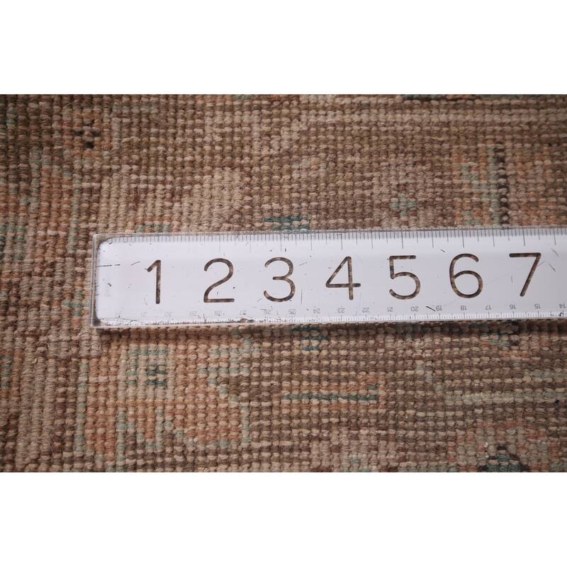 Pink Geometric Mashad Persian Vintage Area Rug Handmade Wool Carpet - 8'1"x 11'1"