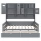 preview thumbnail 5 of 17, Wooden Full Size Kids Bed Daybed, All-in-One Cabinet Bed with 2 Drawers,Grey