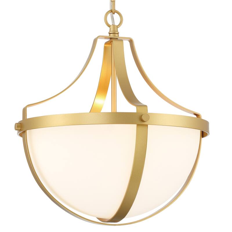 1-light Mid-century Modern Gold 14 in. Kitchen Island Pendant