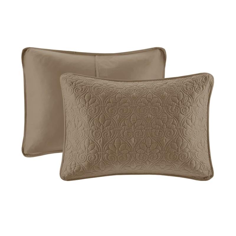 Madison Park Mansfield Reversible Oversized 3-piece Solid Texture Bedspread Quilt Set with Matching Shams