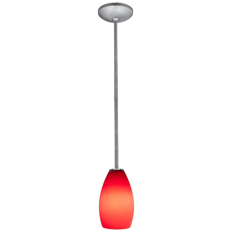 Access Lighting Champagne 1 Light LED Pendant - 5" Wide with Red Glass
