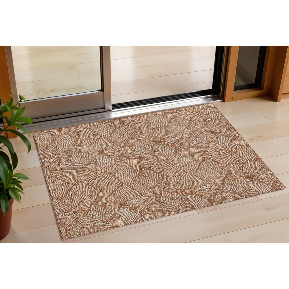 HomeRoots Floral Transitional Rectangle Outdoor Rug