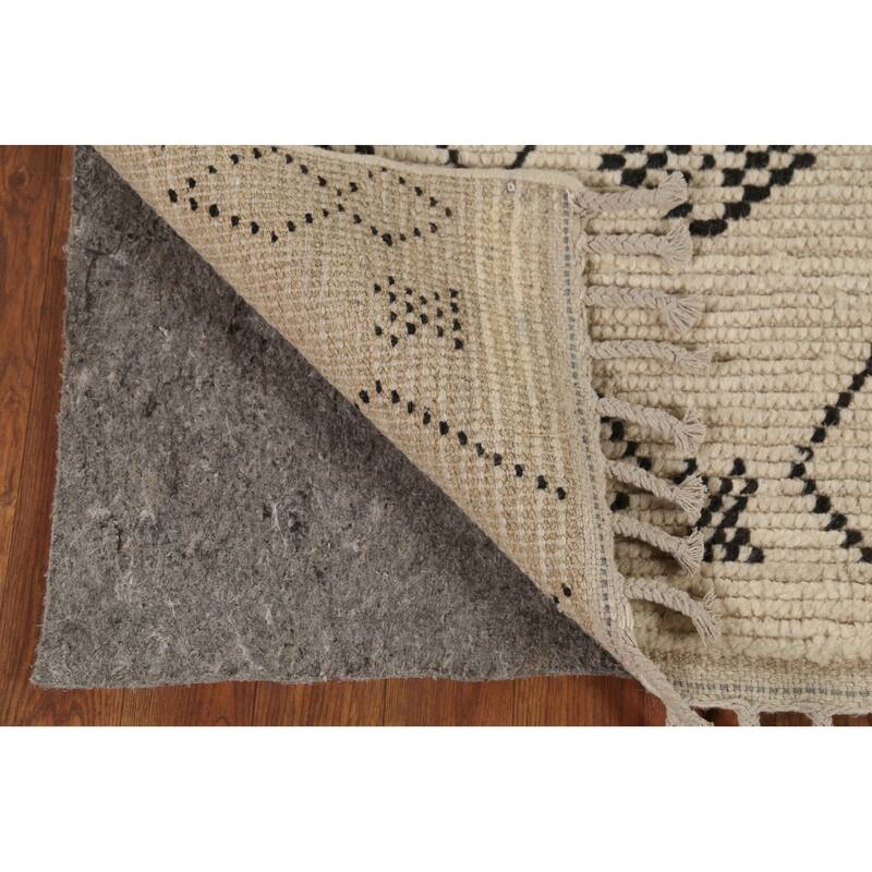 Trellis Geometric Moroccan Area Rug Handmade Wool Carpet - 5'1"x 8'7"