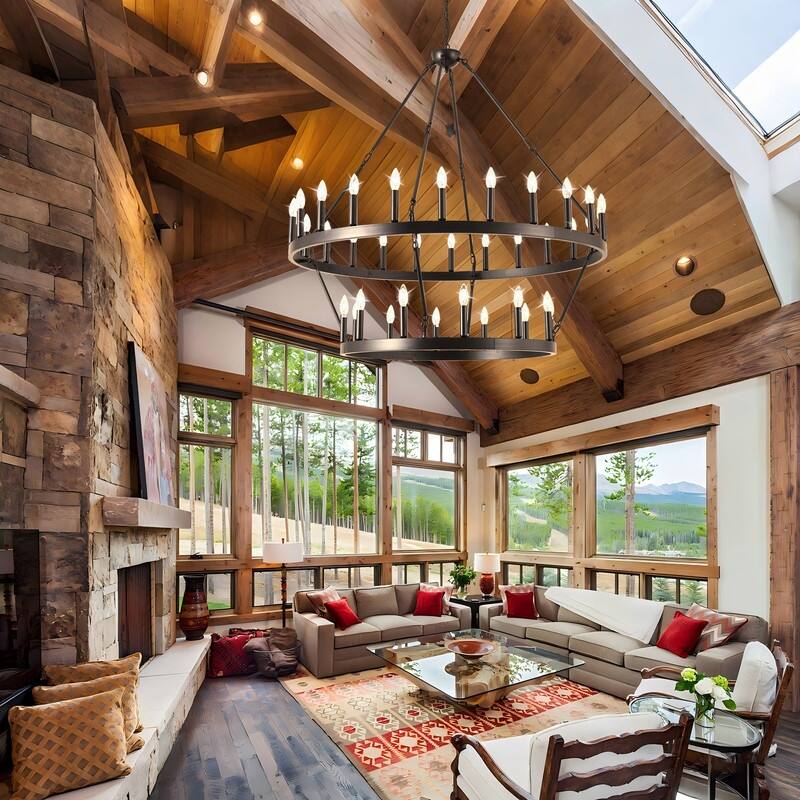 Wagon Wheel Chandelier Collection - Rustic Farmhouse Lighting for Every Space