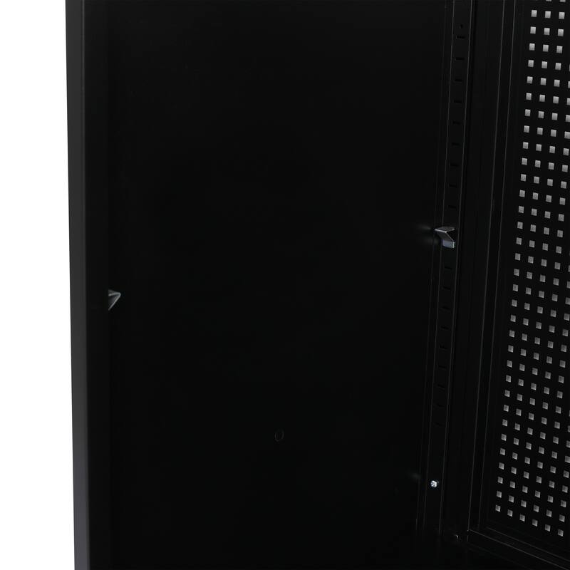 30 Inch Freestanding Bathroom Vanity Base with Adjustable Shelf and Punch-Hole Doors, Excluding Top Sink