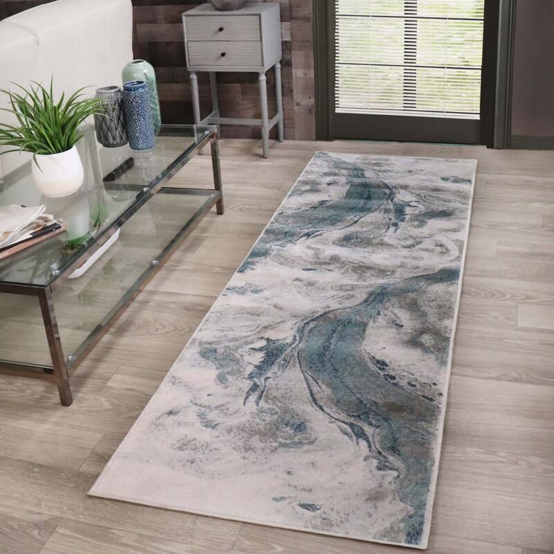 Superior Morwenna Modern Abstract Watercolor Indoor Area Rug or Runner