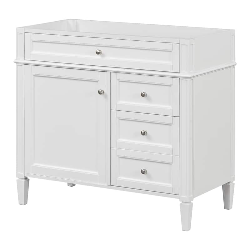 36''Bathroom Vanity Without Top Sink,Modern Bathroom Storage Cabinet With 2 Drawers And A Tip-Out Drawer,Solid Wood Frame