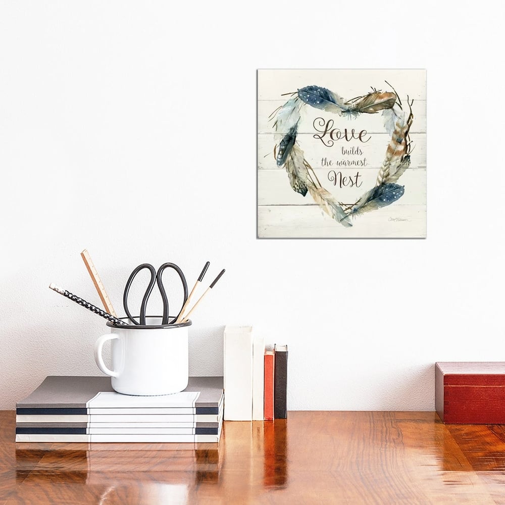 iCanvas "Feather Love Nest" by Carol Robinson Canvas Print