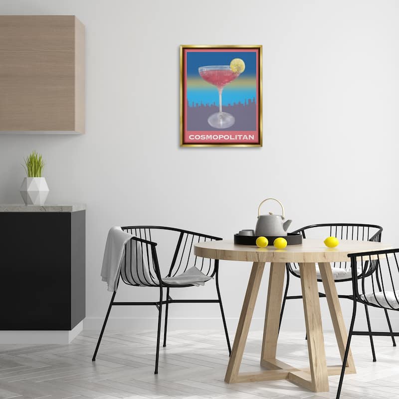 Stupell Cosmopolitan over Cityscape Framed Floater Canvas Wall Art Design By Matthew Piotrowicz