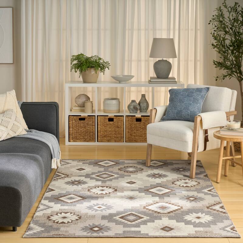 Nourison Copenhagen Flatwoven Wool Indoor only Geometric Area Rug