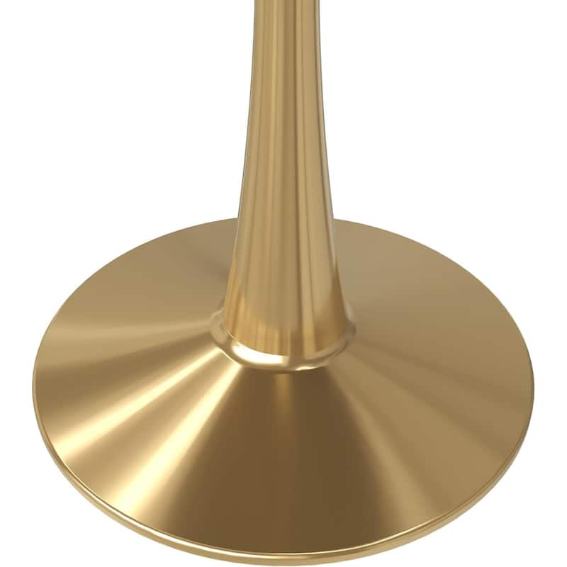 Bristol 40" Modern Round Dining Table with Accent Gold Steel Pedestal Base, Scratch-Resistant and Easy-Care