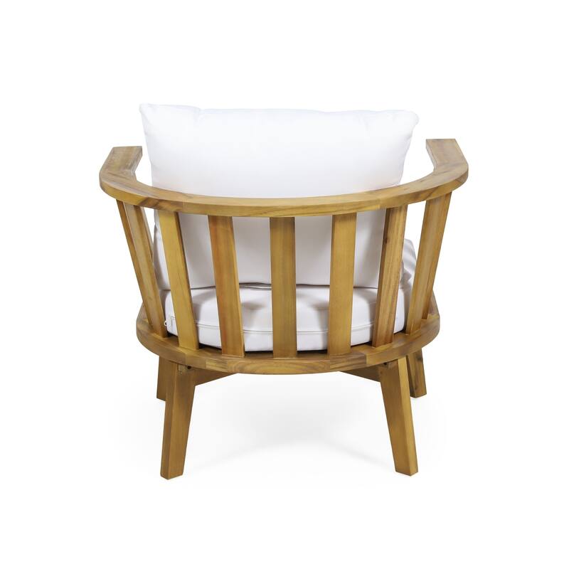 Set of 2 Acacia Patio Club Chair with Cushion by Christopher Knight Home