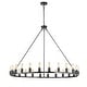 preview thumbnail 14 of 71, The Gray Barn Liam 48-inch Round Wagon Wheel 24-light Chandelier Black Smith Iron