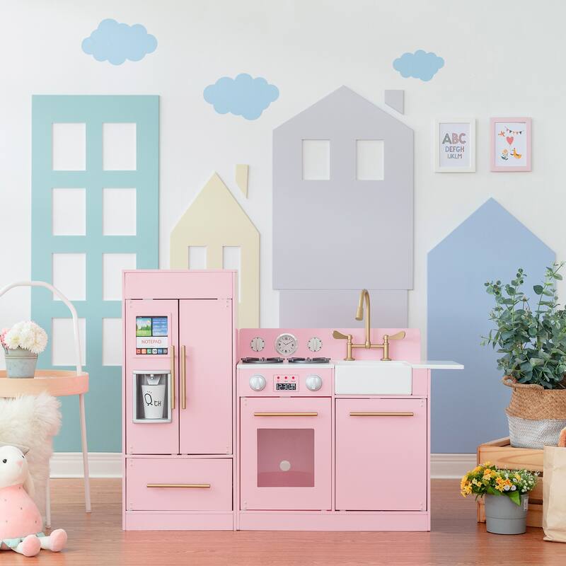 Teamson Kids - Little Chef Charlotte Modern Play Kitchen - Pink / Gold