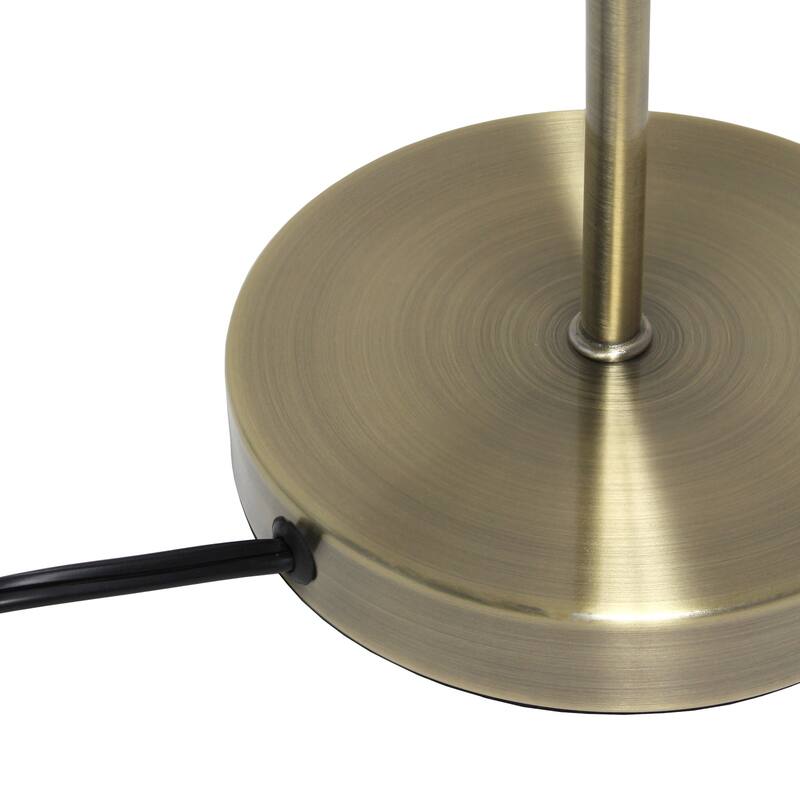 22.2 in. Antique Brass Finish Table Lamp with Clear Shade, Sturdy Table Lamp for Living Rooms and Bedrooms