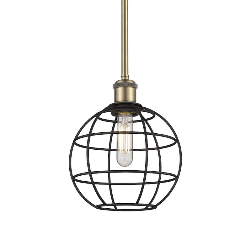 Innovations Lighting 516-1S-11-8 Lake Placid Pendant Lake Placid 8" - Antique Brass / Matte Black