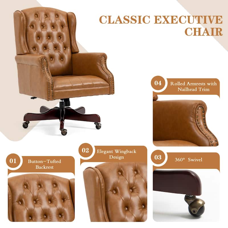 AVAWING Classic Executive Office Chair High Back Wingback Boss Chair