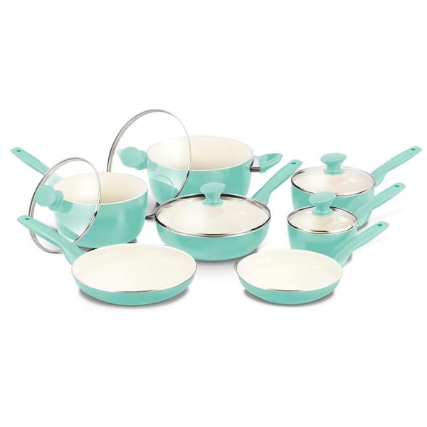 GreenPan Rio 8-Inch & 10-Inch Ceramic Nonstick Frypan Set - Turquoise