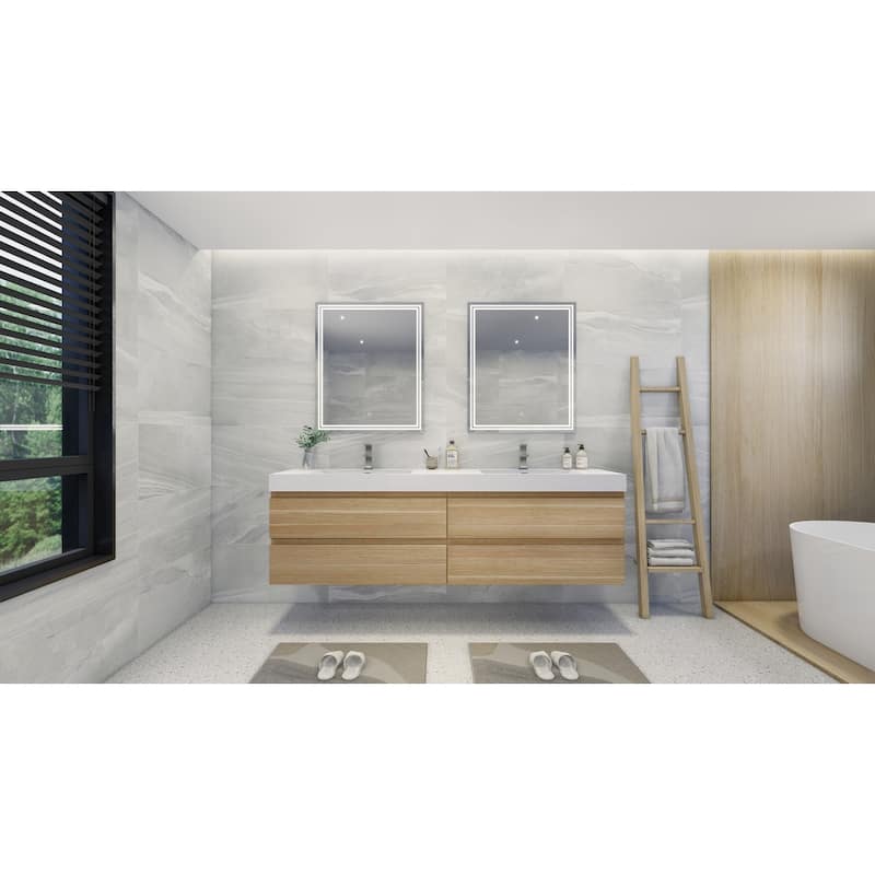 Baillie 84'' Wall-Mounted Vanity with Double Reinforced Acrylic Sink