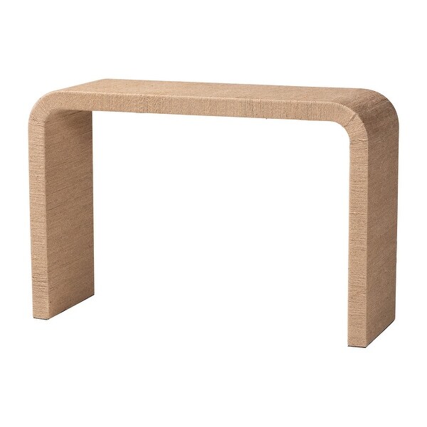 Eviana Japandi Natural Jute Waterfall Console Table - Bed Bath