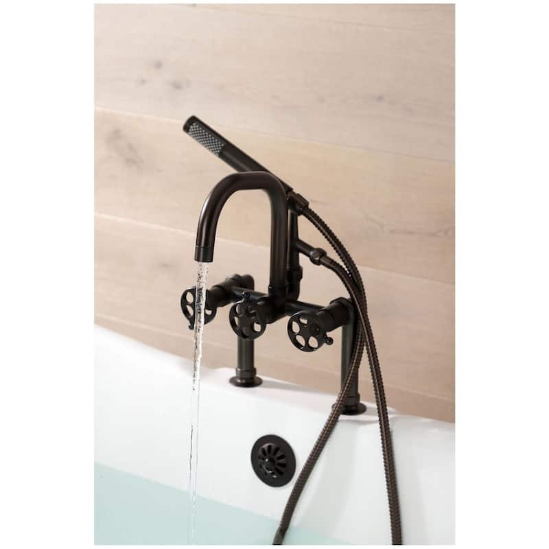 Kingston Brass AE840.RKX Webb Deck Mounted Tub Filler with Built-In