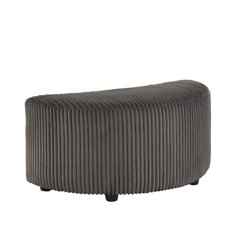 Sligo Wale Corduroy Crescent Moon Ottoman by iNSPIRE Q Bold - Grey