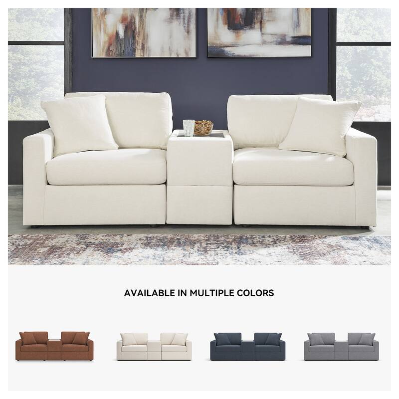 Signature Design by Ashley Modmax 3-Piece Sectional with Storage Console - 93" W x 37" D x 36" H