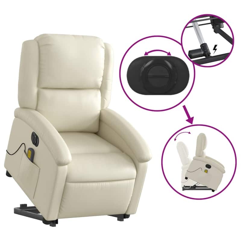 vidaXL Stand up Recliner Chair Power Lift Reclining Armchair Faux Leather