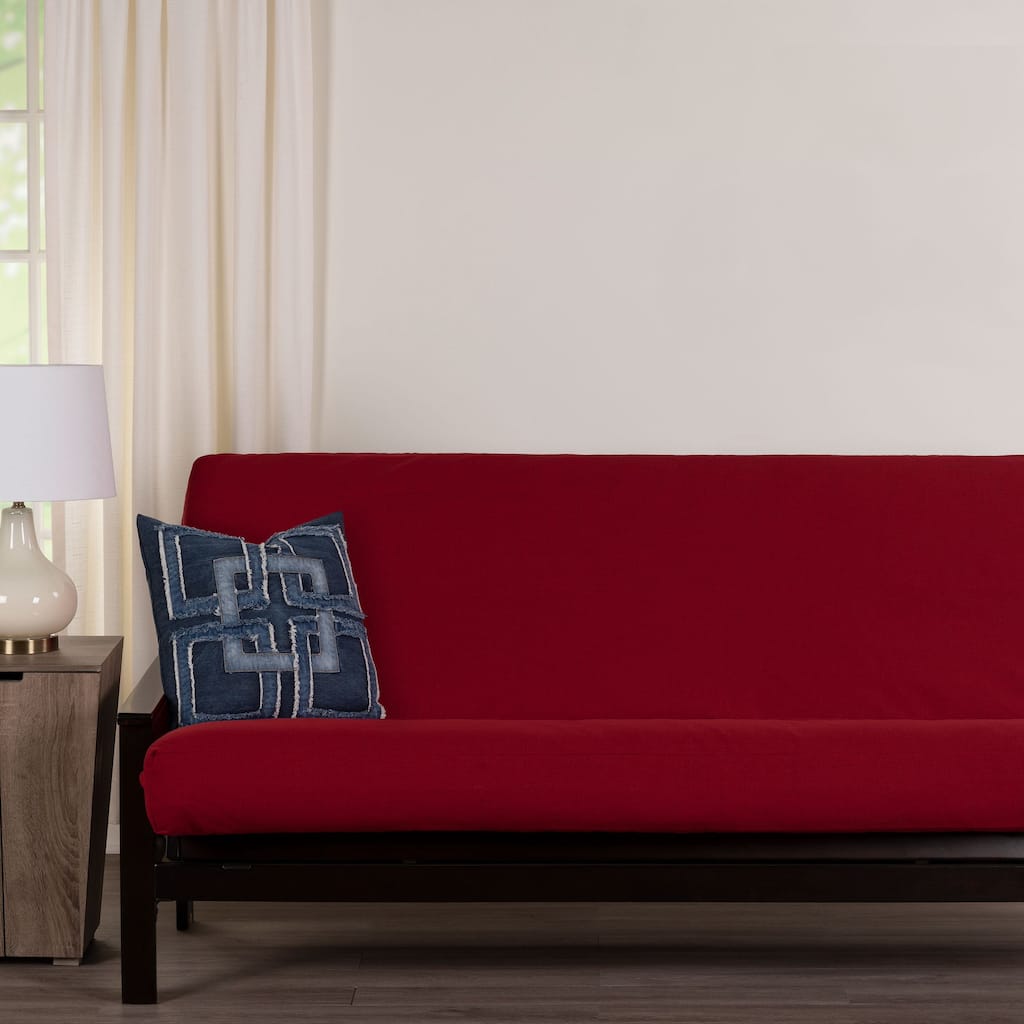 Merino Cherry Linen-Style Full Size Futon Cover - N/A
