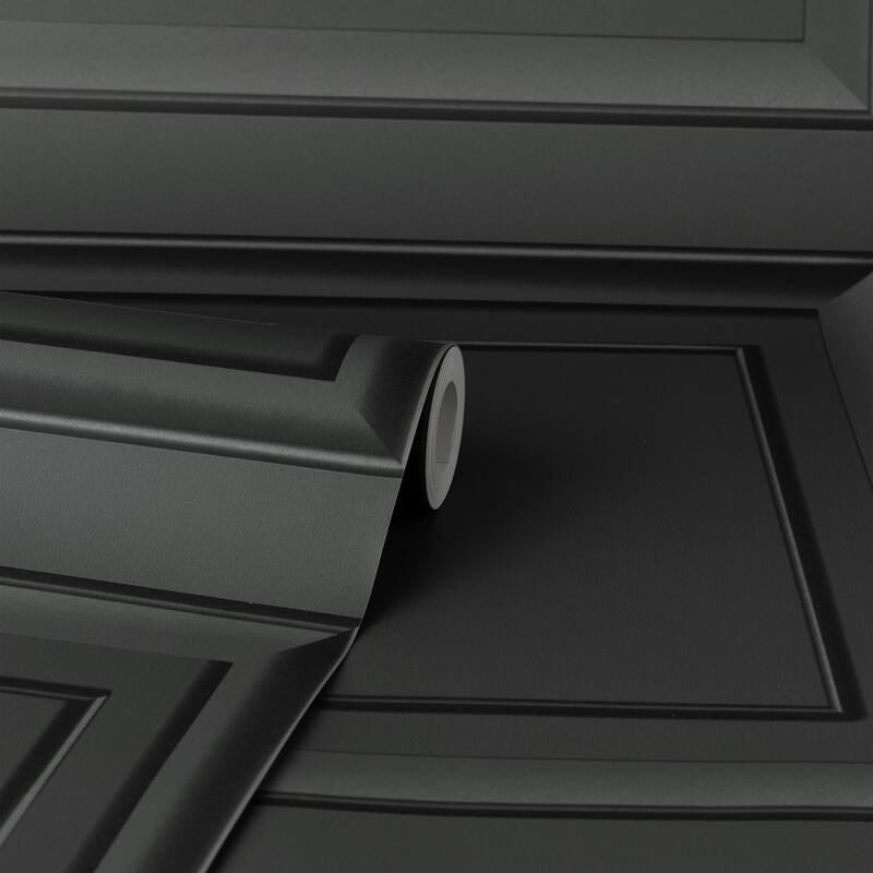 Fine Decor Distinctive Dark Grey Square Panel Wallpaper - N/A