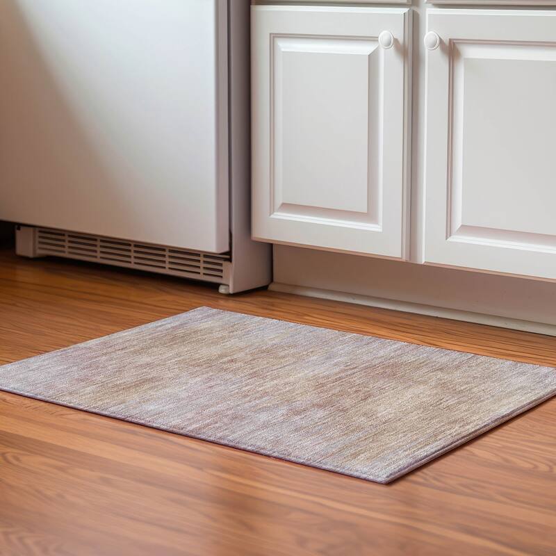 Premium Washable Super Soft Solid Ombre Mayfield Rug - Merlot - 1' 8" x 2' 6"