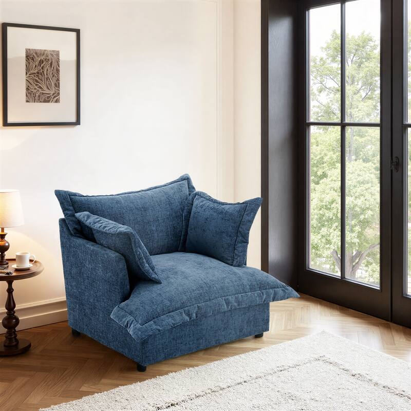 39"W Oversized Upholstered Chenille Comfy Cloud Accent Armchair