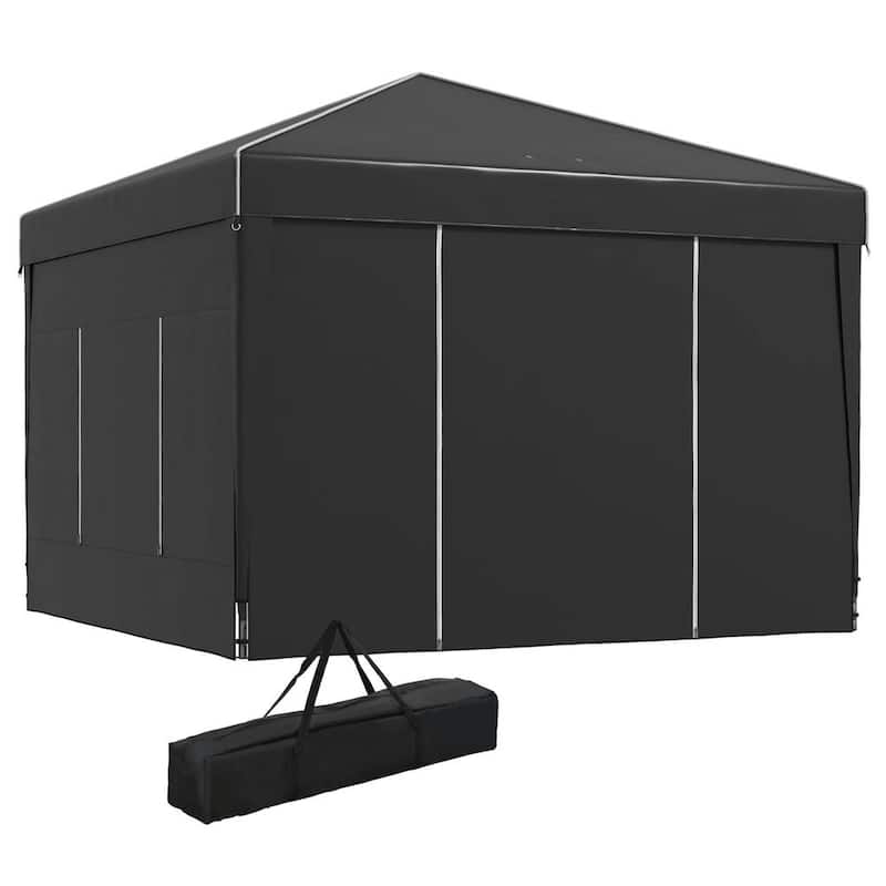 9.7'x9.7' Pop Up Canopy with Sidewalls,Mesh Windows,Reflective Strips