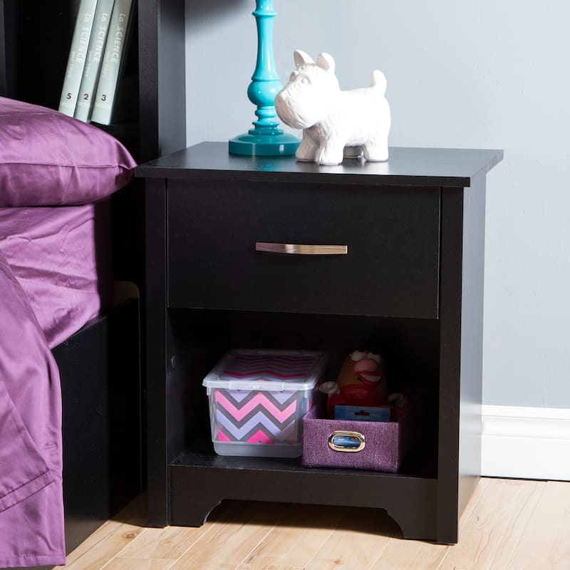 South Shore Fusion Nightstand - Pure Black